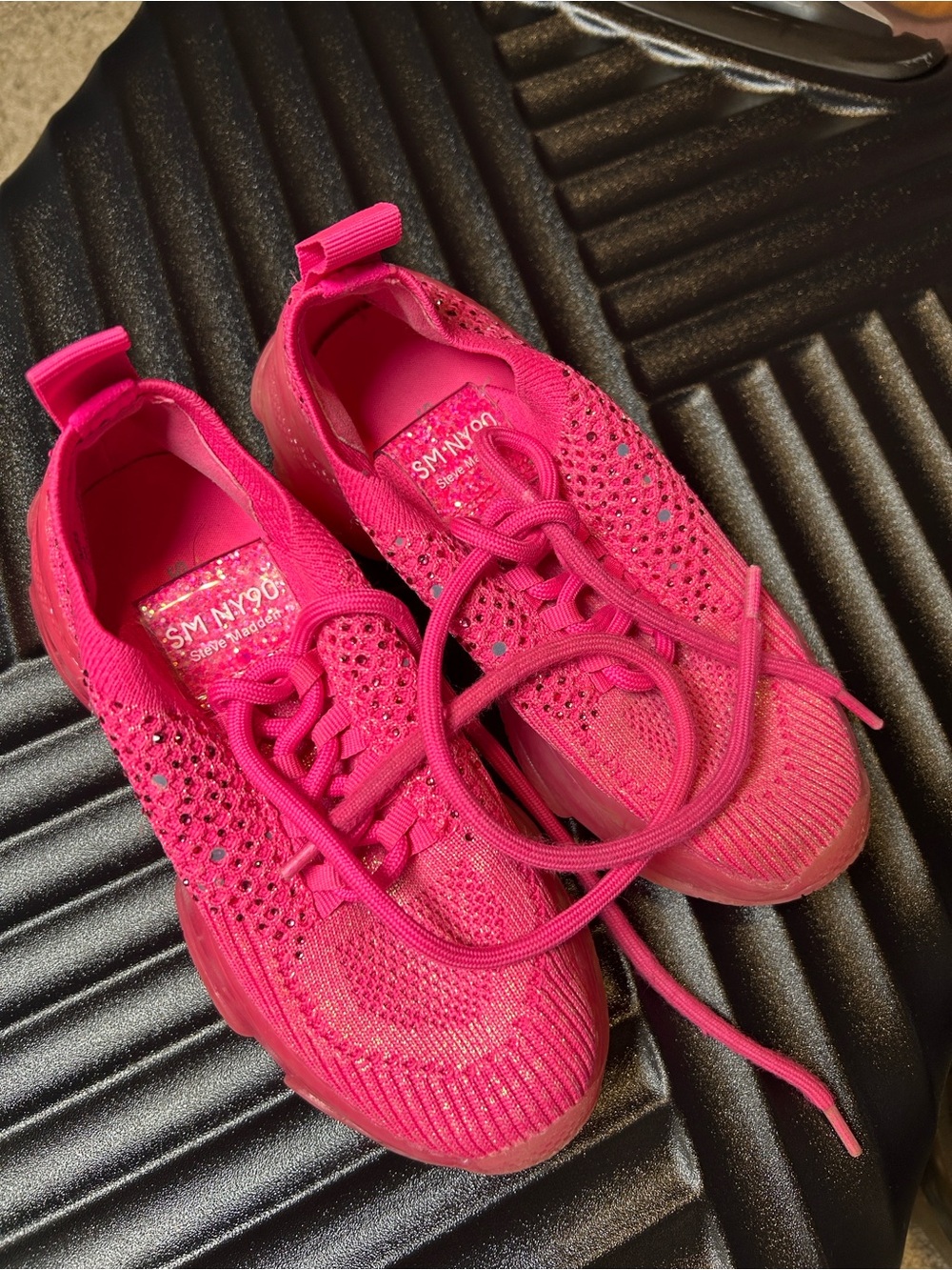 Steve Madden Kids Hot Pink Knit Sneakers